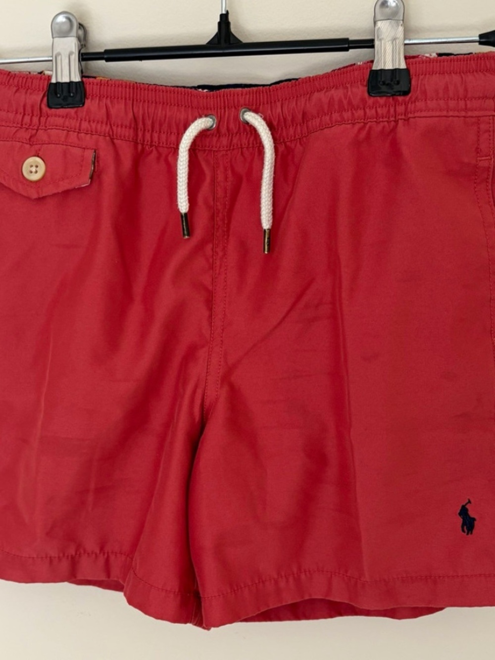 Polo Ralph Lauren Boys Size 7 Swim Shorts Nantucket Red Mesh Lined Draws